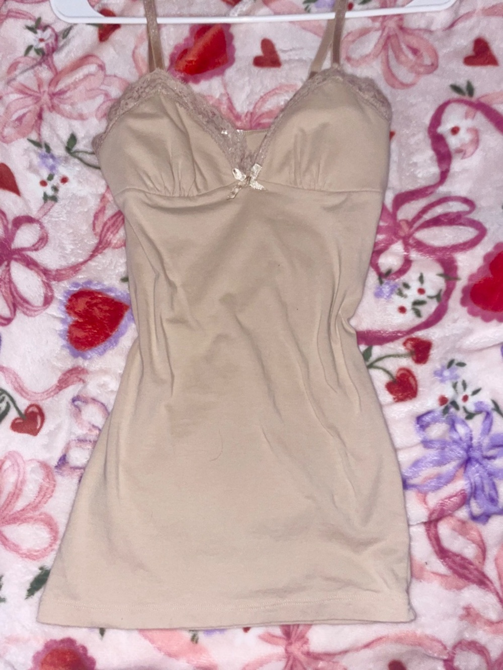 beige nude lace cami top